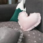 Charming Soft Pink Heart-Shaped Velvet Cushion - Image 3
