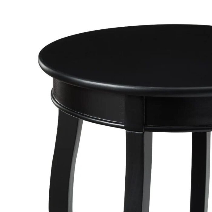 Elegant Black Round Side Table with Shelf, 24-Inch Height - Image 5