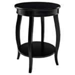 Elegant Black Round Side Table with Shelf, 24-Inch Height - Image 3