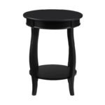 Elegant Black Round Side Table with Shelf, 24-Inch Height - Image 4