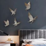 Elegant 5-Piece White & Gold 3D Butterfly Wall Decor - Resin Sculptures for Home - Image 7