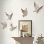 Elegant 5-Piece White & Gold 3D Butterfly Wall Decor - Resin Sculptures for Home - Image 4