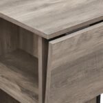Expandable Grey Wash Side Table with Adjustable Shelves and Drop Leaf - Image 7