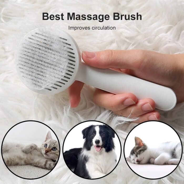 Efficient Self-Cleaning Slicker Brush for Cats and Dogs - Perfect for Tangled Fur - Image 6