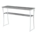 Modern Faux Birch & White Console Table with Shelf - Image 4