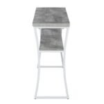 Modern Faux Birch & White Console Table with Shelf - Image 5