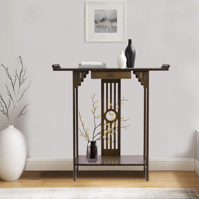 Elegant 32" Bamboo Console Table for Living Room, Hallway, and Entryway - Image 3