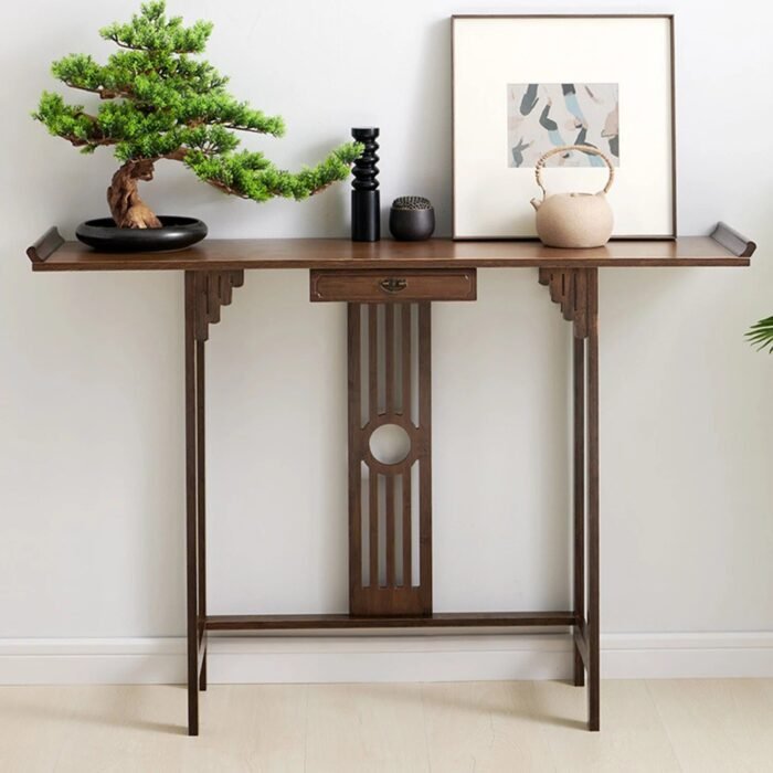 Elegant 32" Bamboo Console Table for Living Room, Hallway, and Entryway - Image 2