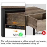 Elegant Taupe Wood and Dark Iron Console Table with Drawer and Shelves - Image 7
