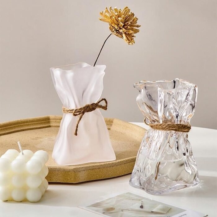 Elegant Glass & Crystal Flower Vase for Modern Home Decor - Image 1