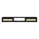 Chic Black Rattan-Door Floating TV Stand for Up to 80-inch TVs - Image 6