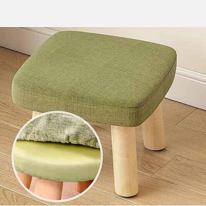Eco-Friendly Wooden Ottoman Stool - Image 4