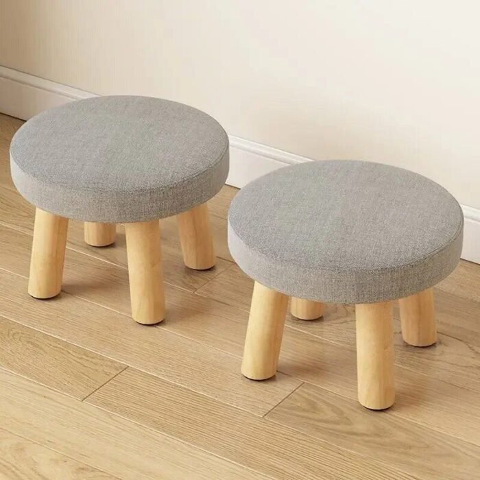 Eco-Friendly Wooden Ottoman Stool - Image 3