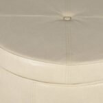 Elegant Ivory Leatherette Round Storage Ottoman - Image 6