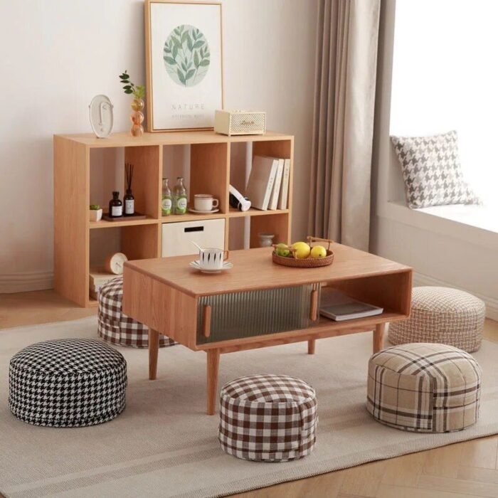 Chic Lattice Round Stool - Image 3