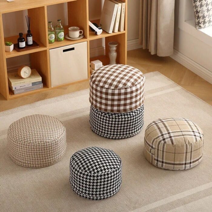 Chic Lattice Round Stool - Image 4