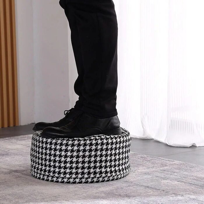 Chic Lattice Round Stool - Image 6