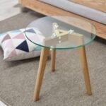 Modern Tempered Glass & Wood Nesting Coffee Tables - Set of 2 - Image 4