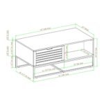 Dark Walnut Contemporary Storage Coffee Table with Slat Doors - Image 7