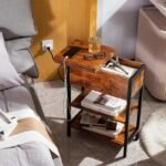 Multi-Functional End Table with Built-In Charging Station and Adjustable Height - Image 3