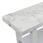 Modern White Faux Marble Console Table with Shelving - Image 7