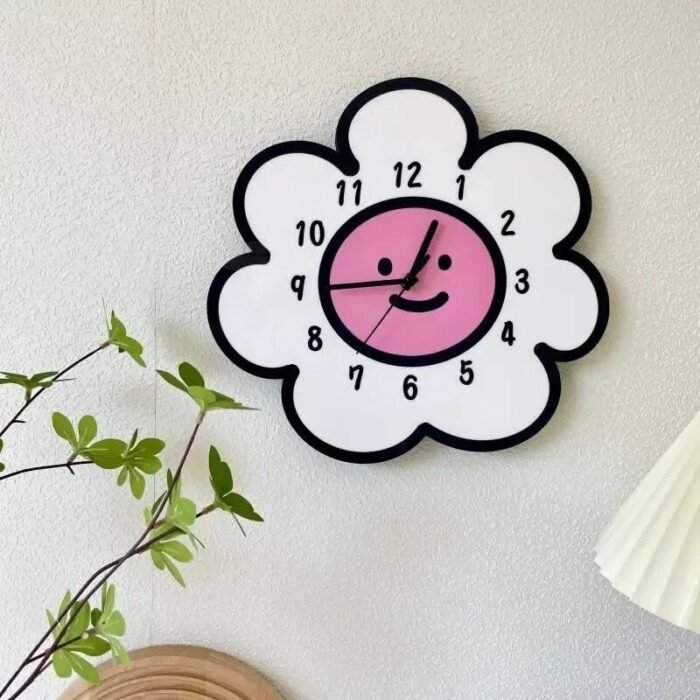 Charming Sunflower Cartoon Wall Clock - Image 1