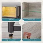 Multi-Functional Industrial Console Table with LED Lights and USB Charger - Image 5