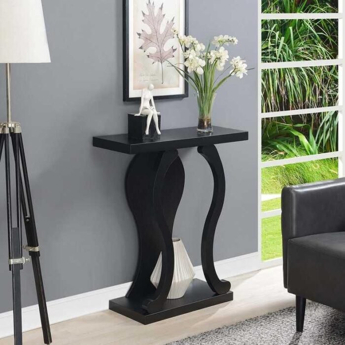 Elegant Faux Black Console Table - Image 3