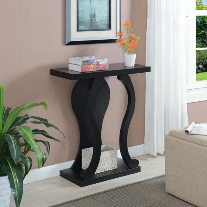 Elegant Faux Black Console Table - Image 1