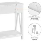 Elegant White Wooden Console Table with Drawers and Shelf - Image 5