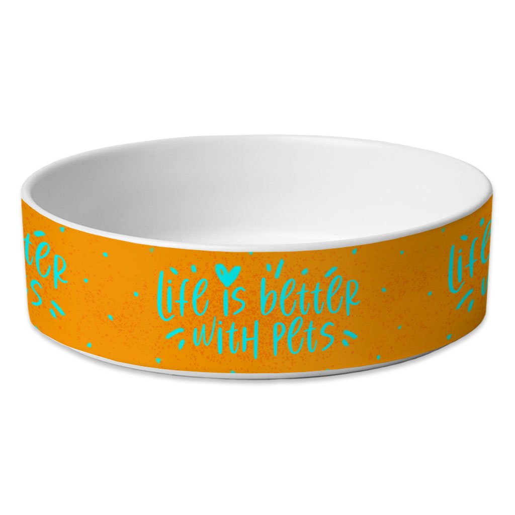 67169-f67835.jpeg Life Is Better With Pets Pet Bowl - Kawaii Dog Bowl - Printed Pet Food Bowl - Image 1