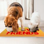 Cute Kawaii Pet Food Mat - Trendy Anti-Slip Pet Bowl Mat - Printed Pet Feeding Mat - Image 4
