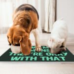 Funny Pet Food Mat - Printed Anti-Slip Pet Bowl Mat - Cool Pet Feeding Mat - Image 4