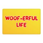 Woof Pet Food Mat - Funny Anti-Slip Pet Bowl Mat - Cool Pet Feeding Mat
