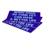 Work Hard Pet Food Mat - Funny Design Anti-Slip Pet Bowl Mat - Best Design Pet Feeding Mat - Image 3
