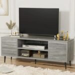 Modern & Retro TV Stand with Storage Cabinets for Living Room and Bedroom - Image 2