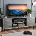 Modern & Retro TV Stand with Storage Cabinets for Living Room and Bedroom - Image 3