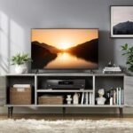 Modern & Retro TV Stand with Storage Cabinets for Living Room and Bedroom - Image 4