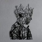 Modern Iron Wall Art Decor - Creative Characters Metal Wall Accents for Home and Office - Image 4