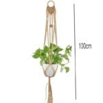 Eco-Friendly Macrame Jute Plant Hanger with Linen Pot Holder and Tray - Image 7