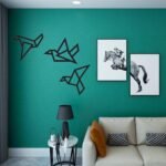 Geometric Origami Birds Metal Wall Art - Image 2