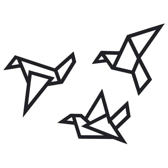 Geometric Origami Birds Metal Wall Art - Image 1