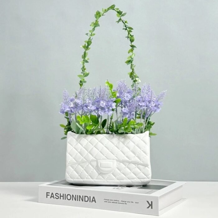 Chic Ceramic Handbag Vase - Image 5