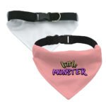 Little Monster Pet Bandana Collar - Unique Scarf Collar - Word Print Dog Bandana - Image 4