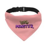Little Monster Pet Bandana Collar - Unique Scarf Collar - Word Print Dog Bandana - Image 2