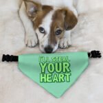 I'll Steal Your Heart Pet Bandana Collar - Art Print Scarf Collar - Word Design Dog Bandana - Image 5