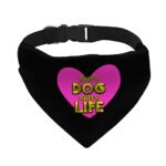 Happy Dog Happy Life Pet Bandana Collar - Phrase Scarf Collar - Art Print Dog Bandana - Image 2