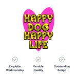 Happy Dog Happy Life Pet Bandana Collar - Phrase Scarf Collar - Art Print Dog Bandana - Image 10