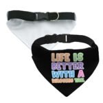 Life Is Better With a Wagging Tail Pet Bandana Collar - Print Scarf Collar - Art Dog Bandana - Image 4