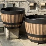 Rustic Faux Wooden Barrel Planter - Durable Plastic Bonsai & Succulent Pot, Retro Outdoor Imitation Planting Box - Image 4